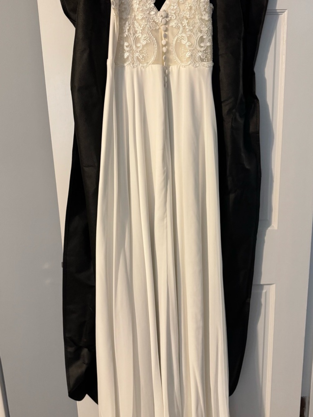 Ivory Beaded Lace Bodice Maxi Dress “wedding”